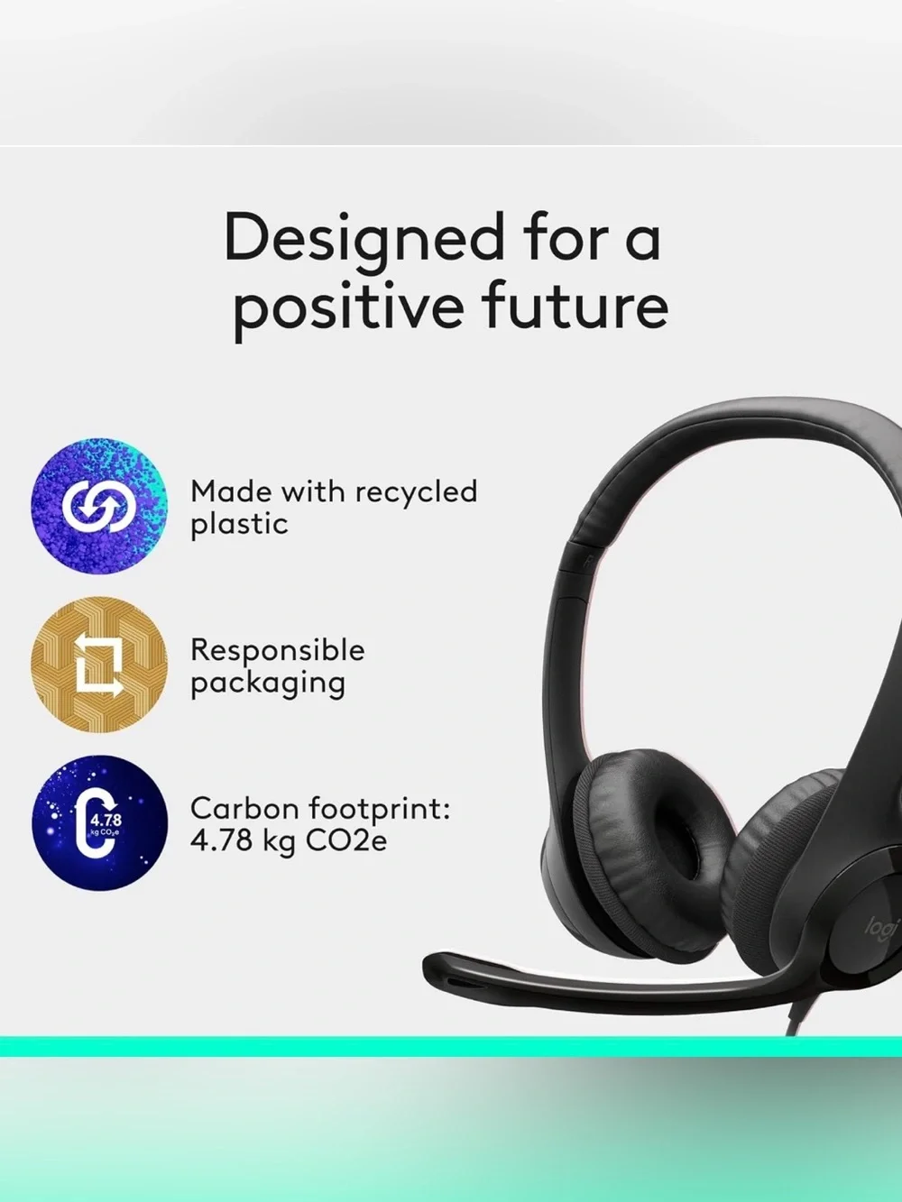Logitech H390 Wired Headset for PC Laptop,Stereo Headphones With NoiseCancelling